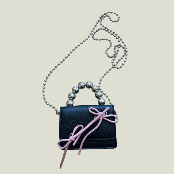 NEW SHEIN Pink Ribbons Mini Bag - Picture 2 of 4